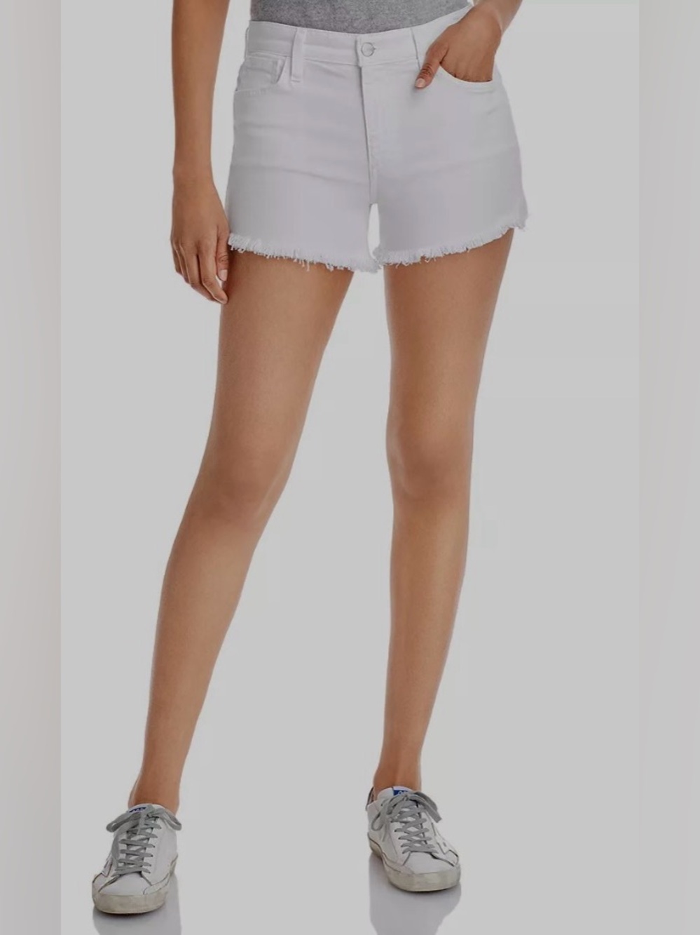 Joe's Jeans White Denim Frayed Hem Shorts